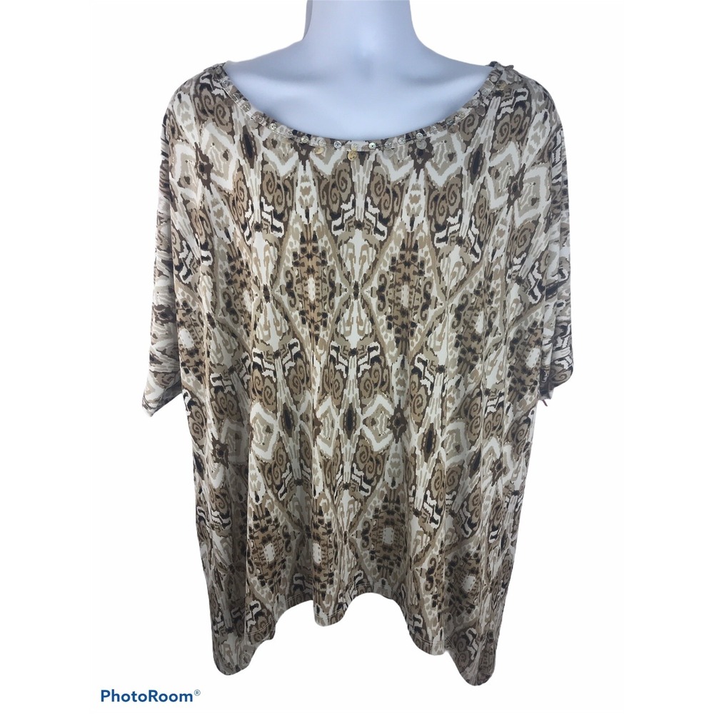 NWT Ruby Rd Womens 1X Off The Shoulder‎ Short Sleeve Shirt